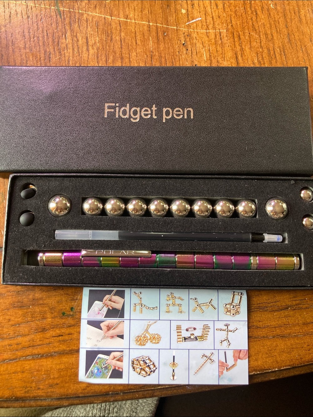 Multicolor Metallic Fidget Pen with Magnetic Balls
